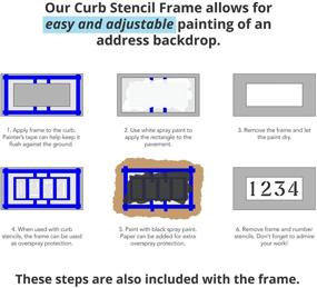 img 2 attached to 🏡 Набор шаблонов для окраски адреса на борде - все цифры в классическом шрифте высотой 4 дюйма, пластик Mylar толщиной 14 миллиметров, с бордюрной рамкой