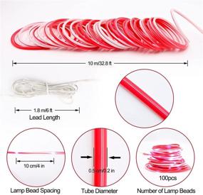 img 1 attached to 🎄 Christmas Candy Rope Lights - 65.6 Ft Tube with 200 LEDs Fairy Lights, 8 Modes, Indoor/Outdoor Party Decorations - 2 Packs (32.8ft/Pack)