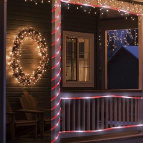 img 2 attached to 🎄 Christmas Candy Rope Lights - 65.6 Ft Tube with 200 LEDs Fairy Lights, 8 Modes, Indoor/Outdoor Party Decorations - 2 Packs (32.8ft/Pack)