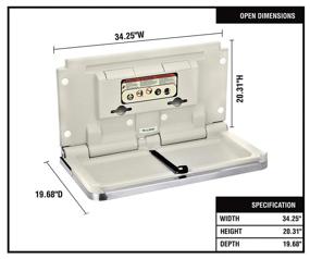 img 1 attached to 👶 Horizontal Fold Down Diaper Changing Table with Safety Strap - Ideal for Commercial Bathrooms by Alpine Industries, Wall Mounted Baby Changing Station