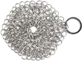 img 4 attached to GAINWELL Stainless Steel Chainmail Scrubber for Effortless Steel Cast Iron Cleaning - 4in Size