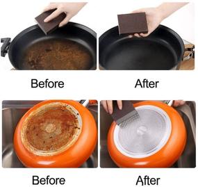 img 2 attached to 🧽 Qovydx 10-Piece Carborundum Sponge Nano Emery Sponges Pot Clean Brush Rust Eraser Grit Scouring Pads for Quick Pot Cleaning