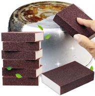 🧽 qovydx 10-piece carborundum sponge nano emery sponges pot clean brush rust eraser grit scouring pads for quick pot cleaning logo