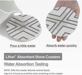 img 2 attached to 🔸 LIFVER Set of 6 Coasters with Absorbent Grey Lines - Ultimate SEO-Optimized Product!