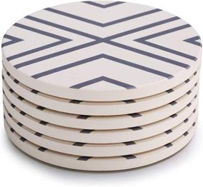 img 4 attached to 🔸 LIFVER Set of 6 Coasters with Absorbent Grey Lines - Ultimate SEO-Optimized Product!