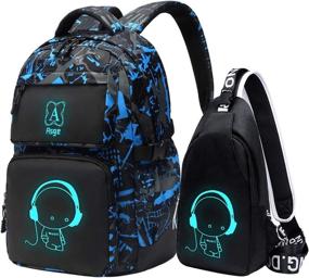 img 4 attached to Asge Backpacks School Luminous Bookbag Backpacks for Kids' Backpacks