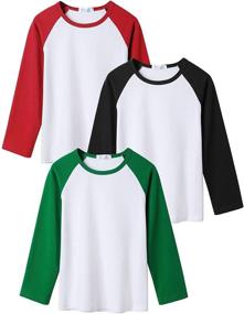 img 4 attached to Arshiner Girls' Cotton Long Sleeve Baseball Tee Tops for Clothing