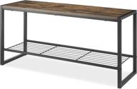🛋️ brown modern industrial entryway bench with shoe storage by whitmor logo