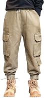 👖 rolanko boys' cargo pants: casual kids joggers with elastic waist, perfect for outdoor hiking, baggy trousers, 4-14 years logo