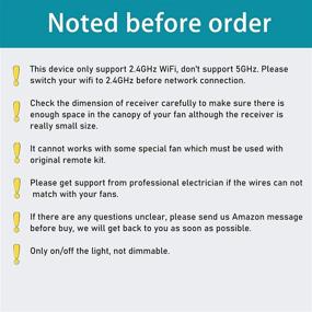 img 3 attached to 🔧 auomii Smart WiFi Ceiling Fan Remote Control Kit: Alexa & Google Assistant Compatible, Easy Smart Phone Control, No Hub Needed