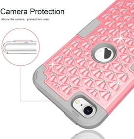 img 1 attached to 📱 Hocase Pink/Gray iPod Touch Case for A2178, A1574, A1509, A1421 - Shockproof Hybrid Glitter Protective Cover with Silicone Rubber and Hard Plastic - 7th/6th/5th Generation-Compatible