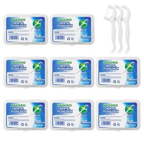 img 4 attached to 🦷 Dental Floss Picks 8-Pack (400pcs) - High Toughness Professional Toothpicks Sticks with Portable Case and Dental Picks