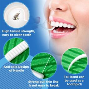 img 2 attached to 🦷 Dental Floss Picks 8-Pack (400pcs) - High Toughness Professional Toothpicks Sticks with Portable Case and Dental Picks