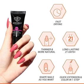 img 2 attached to Набор для наращивания ногтей Modelones Poly Extension Gel Nail Kit - 6 штук гель-лаков с блестками и раствором для увлажнения для маникюра - Французский дизайн ногтей Гель-лак для наращивания ногтей для начинающих.