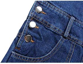 img 1 attached to 👧 Джинсовый комбинезон для девочек Digirlsor с регулируемыми лямками темно-синего цвета, длинный, средства для переноски зерна, из джинсы, для детей от 3 до 12 лет: стильная и практичная мода для ваших малышей