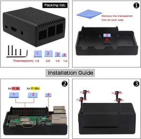 img 2 attached to 🖥️ Футляр Geekworm Raspberry Pi 3 B+ - Надежный алюминиевый корпус с радиатором для моделей Raspberry Pi 3B+/3B Type B - черный (P252)