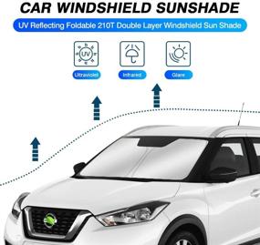 img 3 attached to KUST Windshield Sun Shade for 2021 2020 Nissan Kicks: Ultimate Sun Visor Protector for Cooler Car Interiors & UV Rays Blockage