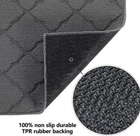 img 2 attached to 🚪 Super Absorbent Indoor Doormat with Non-Slip Rubber Backing - Grey, 24" x 36