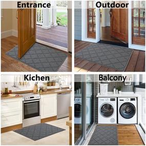 img 1 attached to 🚪 Super Absorbent Indoor Doormat with Non-Slip Rubber Backing - Grey, 24" x 36