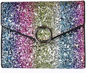 img 3 attached to 💃 Stylish Metal Sequins Mini Wallet for Women and Girls - Semicircle and Round Options