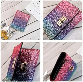 img 1 attached to 💃 Stylish Metal Sequins Mini Wallet for Women and Girls - Semicircle and Round Options