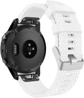 🏻 moko soft silicone replacement watch band strap - white (compatible with garmin fenix 6s/fenix 6s pro/fenix 5s/fenix 5s plus, not fit fenix 5 5x) logo