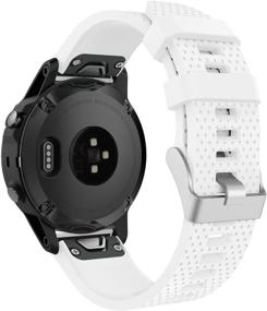 img 4 attached to 🏻 MoKo Soft Silicone Replacement Watch Band Strap - White (Compatible with Garmin Fenix 6S/Fenix 6S Pro/Fenix 5S/Fenix 5S Plus, Not Fit Fenix 5 5X)