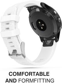 img 2 attached to 🏻 MoKo Soft Silicone Replacement Watch Band Strap - White (Compatible with Garmin Fenix 6S/Fenix 6S Pro/Fenix 5S/Fenix 5S Plus, Not Fit Fenix 5 5X)