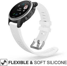 img 3 attached to 🏻 MoKo Soft Silicone Replacement Watch Band Strap - White (Compatible with Garmin Fenix 6S/Fenix 6S Pro/Fenix 5S/Fenix 5S Plus, Not Fit Fenix 5 5X)