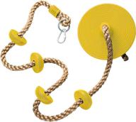 cctro climbing rope with platforms and disc swing seat green - premium playground accessory set in vibrant yellow логотип