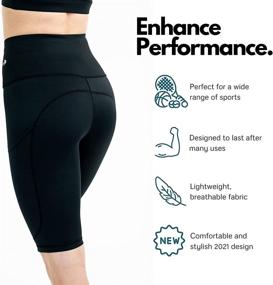 img 2 attached to 🚴 CompressionZ Women's Compression Biker Shorts 10" - Stay Stylish and Comfortable for Running, Cycling, Yoga, and Gym Workouts