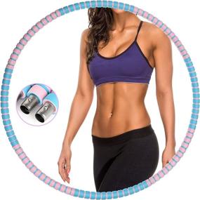 img 4 attached to 🌈 Gesofy Detachable Stainless Steel Exercise Hoop: Easy-to-Use Burner for Indoor/Outdoor Body Shaping, Portable and Comfortable Foam, Blue/Pink