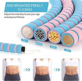 img 2 attached to 🌈 Gesofy Detachable Stainless Steel Exercise Hoop: Easy-to-Use Burner for Indoor/Outdoor Body Shaping, Portable and Comfortable Foam, Blue/Pink