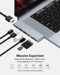 img 3 attached to 🔌 Purgo USB C Hub Adapter for MacBook Pro M1 2020 and MacBook Air M1 2020 - HDMI, 100W PD, Thunderbolt 3, 2 USB 3.0, SD/Micro Card Readers – Space Grey (Model: PG-TC401)