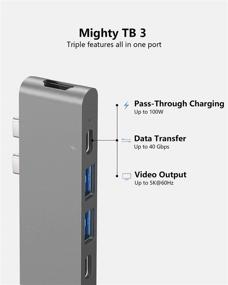 img 1 attached to 🔌 Purgo USB C Hub Adapter for MacBook Pro M1 2020 and MacBook Air M1 2020 - HDMI, 100W PD, Thunderbolt 3, 2 USB 3.0, SD/Micro Card Readers – Space Grey (Model: PG-TC401)