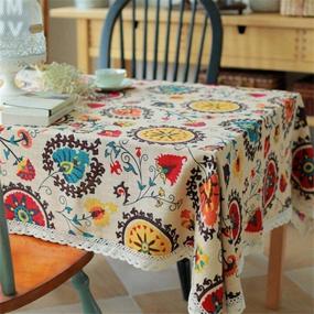 img 3 attached to HOOYE Bohemian Party Rectangle Tablecloth