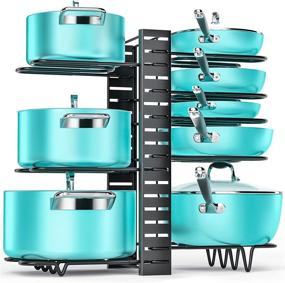 img 4 attached to 🗄️ Ultimate Pan Organizer Rack for Cabinets: 3 DIY Methods, 8 Tiers, Heavy Duty Design