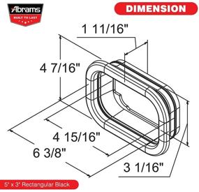 img 1 attached to 🚛 Abrams 5x3 Rectangular Black Rubber Grommet: Ideal for Universal 5 Inch Rectangular RV Truck Trailer Tail Lights