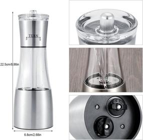 img 1 attached to 🧂 2-in-1 Stainless Steel Manual Salt & Pepper Grinder: Spice Up Your Kitchen with Dual Grinding Function