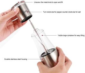 img 3 attached to 🧂 2-in-1 Stainless Steel Manual Salt & Pepper Grinder: Spice Up Your Kitchen with Dual Grinding Function