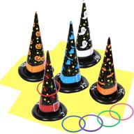 🎃 pack of 10 inflatable witch hat ring toss games - perfect halloween party favors for kids and adults логотип