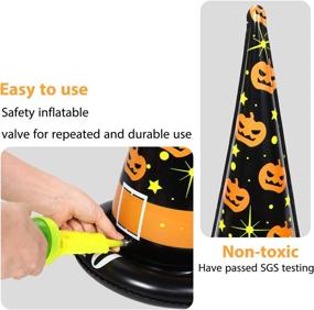 img 2 attached to 🎃 Pack of 10 Inflatable Witch Hat Ring Toss Games - Perfect Halloween Party Favors for Kids and Adults