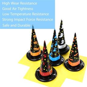 img 1 attached to 🎃 Pack of 10 Inflatable Witch Hat Ring Toss Games - Perfect Halloween Party Favors for Kids and Adults