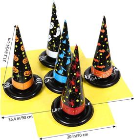 img 3 attached to 🎃 Pack of 10 Inflatable Witch Hat Ring Toss Games - Perfect Halloween Party Favors for Kids and Adults