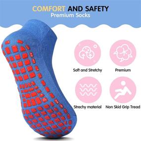 img 3 attached to Anti-Slip Child Crew Socks - 12 🧦 Pairs of Ankle Grip Socks for Boys and Girls