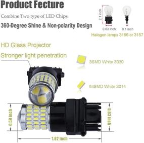 img 3 attached to 🔆 iBrightstar Super Bright 3157 4157 3057 3156 LED Bulbs with Projector for Back Up Reverse Lights and Tail Brake Parking Lights, Xenon White - Upgraded Version, Low Power & 9-30V Compatibility