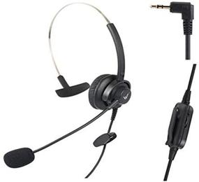 img 2 attached to 🎧 High-Quality Headset Headphones with Volume, Mute Control & 2.5mm Plug Jack - Compatible with Cisco SPA Series, Polycom Soundpoint IP, Grandstream, Panasonic, Cortelco and More