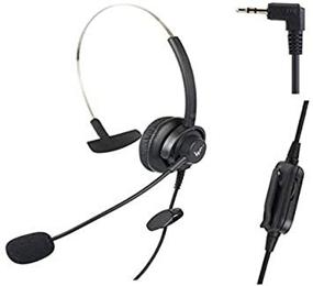 img 1 attached to 🎧 High-Quality Headset Headphones with Volume, Mute Control & 2.5mm Plug Jack - Compatible with Cisco SPA Series, Polycom Soundpoint IP, Grandstream, Panasonic, Cortelco and More