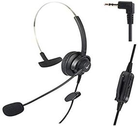 img 4 attached to 🎧 High-Quality Headset Headphones with Volume, Mute Control & 2.5mm Plug Jack - Compatible with Cisco SPA Series, Polycom Soundpoint IP, Grandstream, Panasonic, Cortelco and More