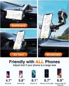 img 1 attached to 🚗 Enhanced VANMASS Car Phone Mount [Auto Hug Tight] Longest Lifespan Phone Holder Mount [Stable & Handsfree] Ultimate Phone Guard Car Mount 4 in 1 Compatible with All Phones